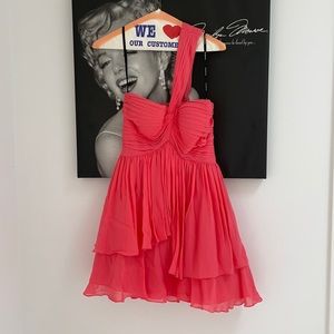 BeBe Coral ruffle dress size xs never worn